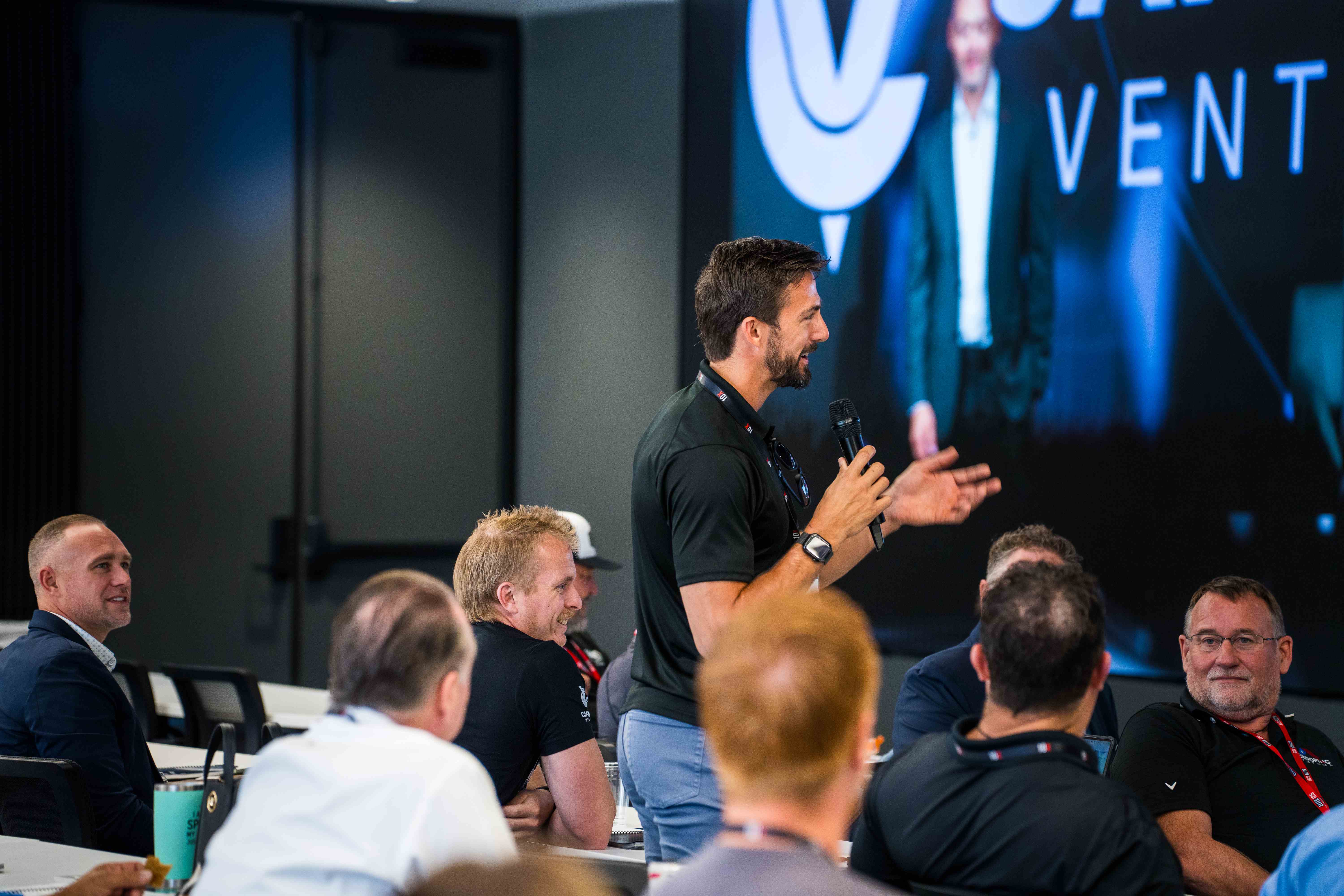 Club member speaking at Business Acquisition Workshop