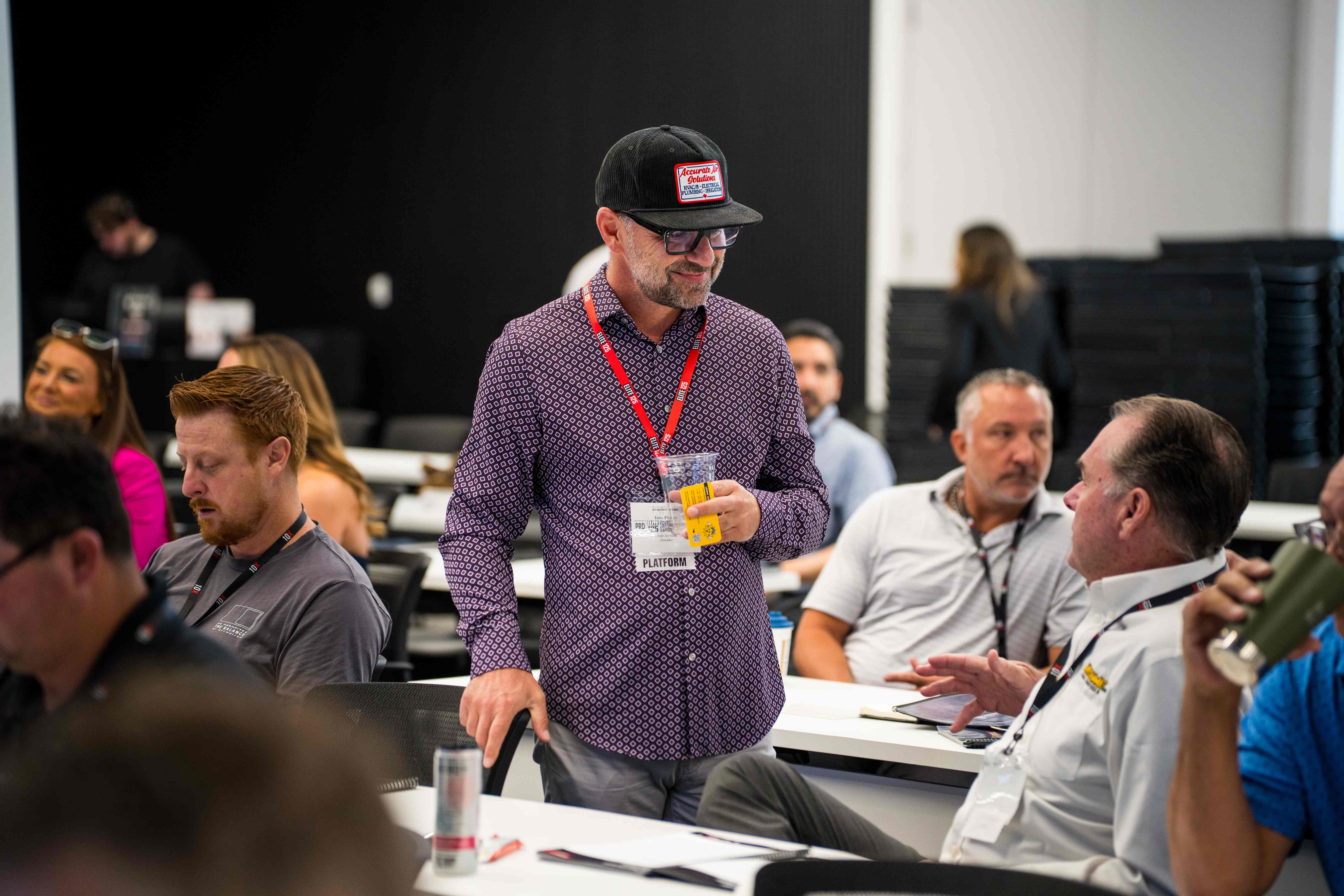 Attendee networking during workshop break